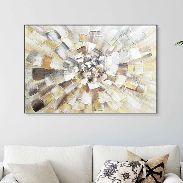 Brown Impasto Thick Textured Canvas Artwork, 47" Wall Accent Home Decor by Sona Casa