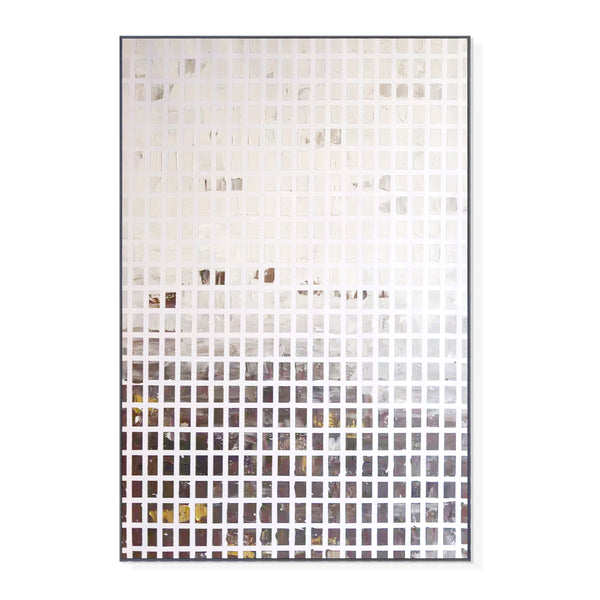 White Brown Abstract Textured Painting 47" Canvas Wall Art Office Decor by Sona Casa