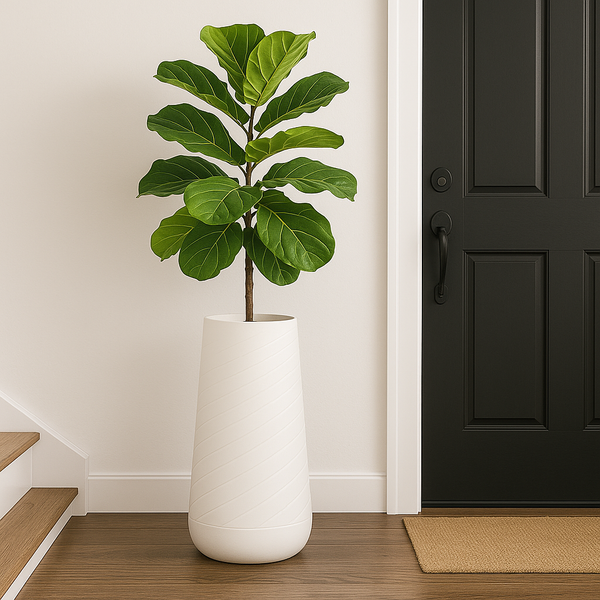 Tall Indoor Self Watering Decorative Planter, 27" Modern Minimalist Flower Pot Home, Front Porch, Patio, Backyard & Garden Decor-Sona Casa