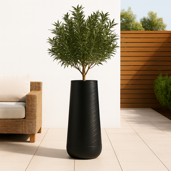 Contemporary Decorative Self Watering Pot, Modern Tall Indoor Planter, 33 in Home, Office, Garden Decoration, Gift-Sona Casa