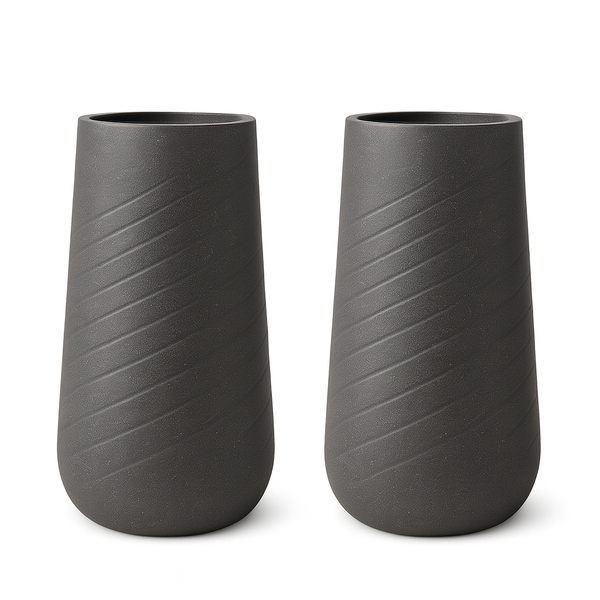 Set of 2 Modern Tall Indoor Self Watering Decorative Plant Pot, 33 in Contemporary Flower Pot Home, Office, Garden Decoration, Gift-Sona Casa