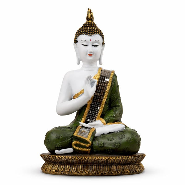 Seated Prayer Buddha Statue, 11" Figurine Home Decor Ornament. Buddhism Gifts, Altar Prayer Room Pooja Temple Decorations