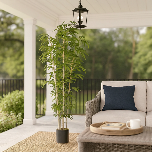 Artificial Bamboo Tree 4 ft Tall, Indoor Faux Bamboo, Realistic Fake Plant for Living Room Office Home Decor-Sona Casa