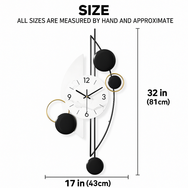 Modern Decorative Vertical Wall Clock for Home or Office, 32" Silent Non Ticking Minimalist Clock-Sona Casa