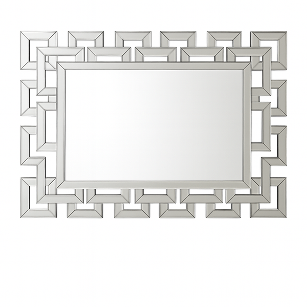 Large Luxury Decorative Glass Mirror 47 in Silver Frameless Wall Mirror for Home Office Decor, Gift-Sona Casa