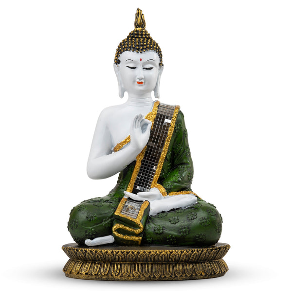 Seated Prayer Buddha Statue, 11" Figurine Home Decor Ornament. Buddhism Gifts, Altar Prayer Room Pooja Temple Decorations by Sona Casa