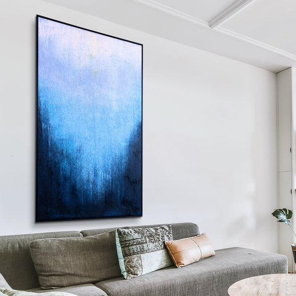 Large Impasto Texture, 39" Tall Abstract Wood Canvas Art Living Room Decor by Sona Casa