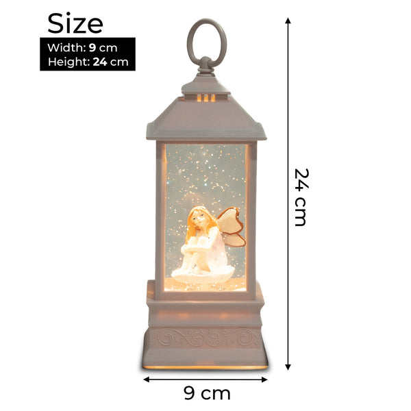 Christmas Gift for Girls and Teens - Pink Snow Globe Lantern with Lights, Music and Motion, with a Cute Little Christmas Fairy by Sona Casa