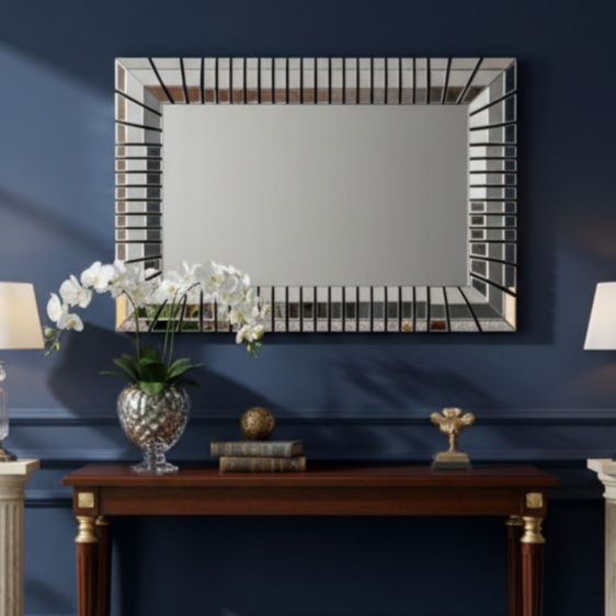 Large 4 ft Rectangular Glass Mirror, Modern Contemporary Horizontal Vertical Orientation, Decor Gift-Sona Casa