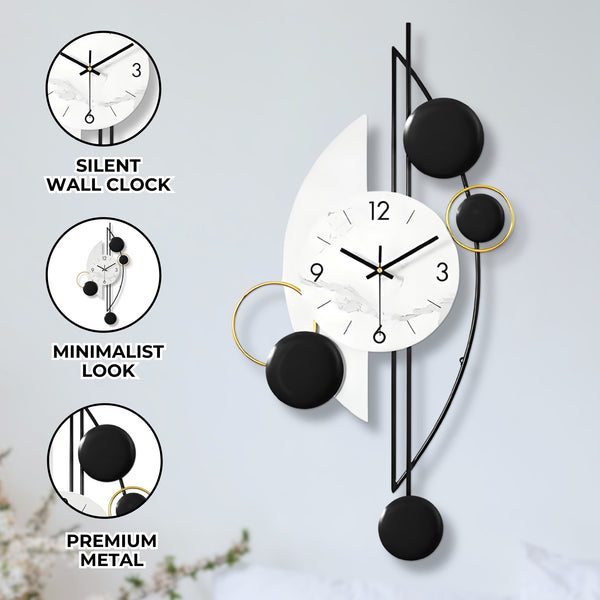 Modern Decorative Vertical Wall Clock for Home or Office, 32" Silent Non Ticking Minimalist Clock-Sona Casa