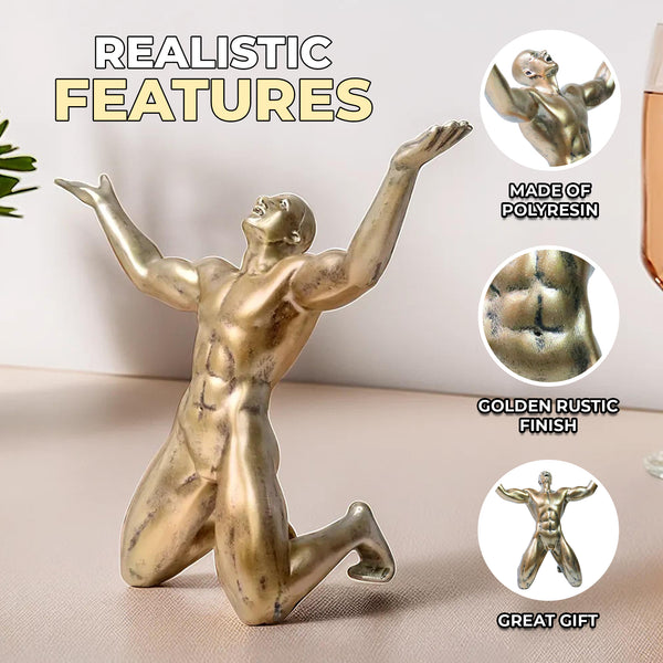 Golden Figurine, Roar of Victory, Motivational Decor, 12 inch, 30 cm, Unique Graduation Gifts, Home Office Decor by Sona Casa