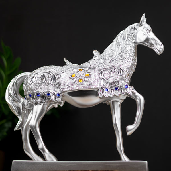 Decorative horse statue with crystals, living room decor, tabletop office decor by Sona Casa