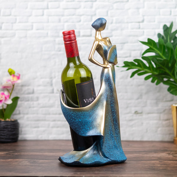 Decorative Bottle Holder, Blue Bottle Holder, Housewarming or Festive Gift by Sona Casa