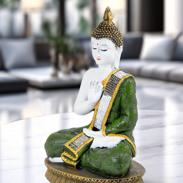 Seated Prayer Buddha Statue, 11" Figurine Home Decor Ornament. Buddhism Gifts, Altar Prayer Room Pooja Temple Decorations by Sona Casa