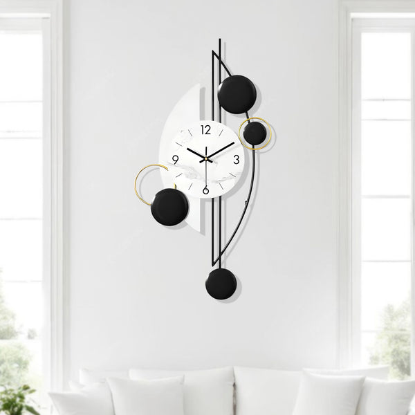 Modern Decorative Vertical Wall Clock for Home or Office, 32" Silent Non Ticking Minimalist Clock-Sona Casa