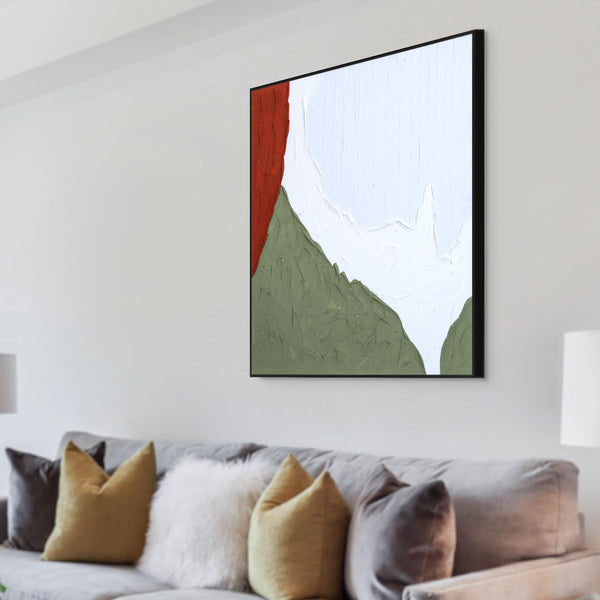 Minimalist 3D Abstract Impasto Art, 31" Thick-Textured Wood Canvas Decor by Sona Casa