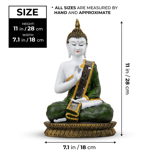 Seated Prayer Buddha Statue, 11" Figurine Home Decor Ornament. Buddhism Gifts, Altar Prayer Room Pooja Temple Decorations by Sona Casa