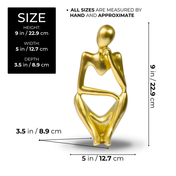 Small Abstract Thinker Statue Decor for Living Room, Gold Decorative Accent for Home, Office 9 inch, 23 cm by Sona Casa