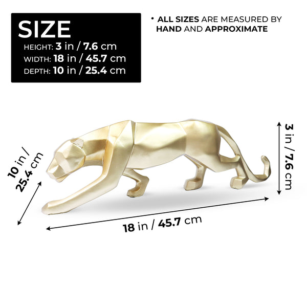 Gold Leopard Statue, Panther Sculpture, Gold Home Decor, Living Room Decor 18 inch 46 cm Wide by Sona Casa