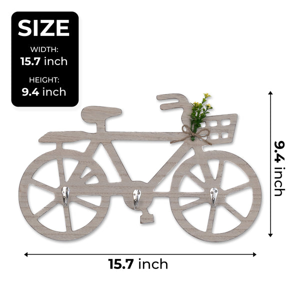 Wooden 3 Hook Key Holder, 9" Small Wall Mount Entryway Organizer by Sona Casa