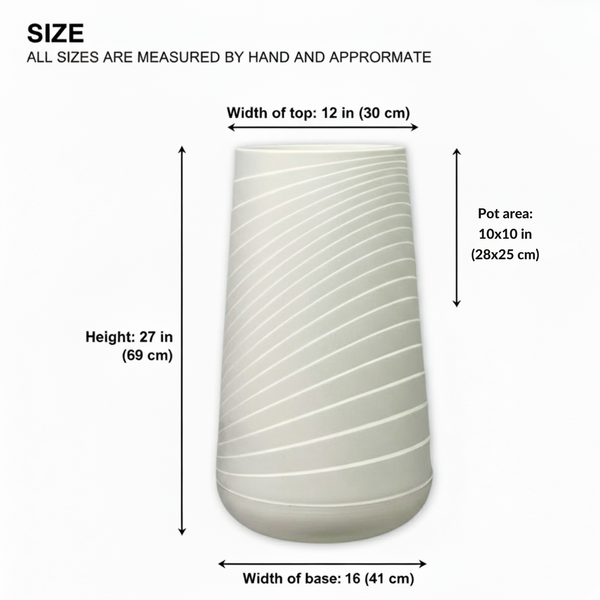 Set of 2 Tall White Indoor Decorative Planter, Modern Contemporary Self Watering Pot Home, Porch, Patio Decor Gifts-Sona Casa