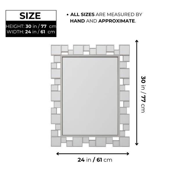 Modern Contemporary Silver Framed Decorative Mirror, Versatile Wall Mirror Living Room, Entryway, Bedroom Decor Gift-Sona Casa