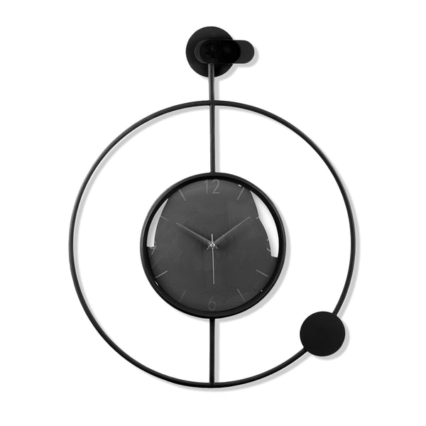 Large Black Silent Minimalist Metal Round Clock 24" Home Office Decor by Sona Casa