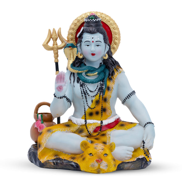 Large 25 cm Polyresin Shiva Statue - Multicolor Hindu God Idol For Home And Temple Decor, Perfect Diwali Gift by Sona Casa