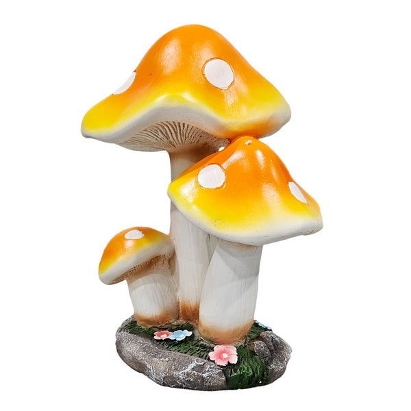 Outdoor Decor Garden Ornament, 12" Mushroom Statue Patio Decor by Sona Casa