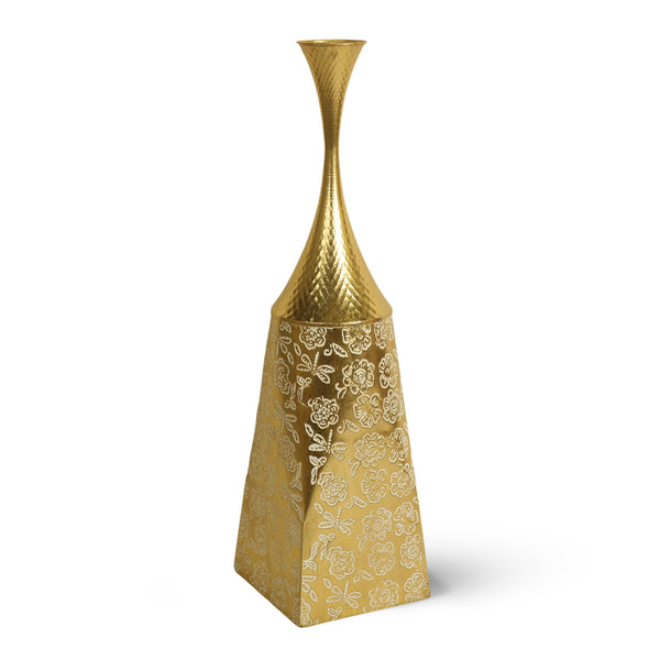 Gold Metal Tall Vase for Living Room, 32" Large Decorative Vase by Sona Casa