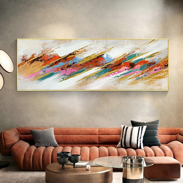 Abstract Painting on Canvas Colorful Painting, Modern Landscape Painting, Original Large Acrylic Painting for Living Room Decor Wall Art by Sona Casa