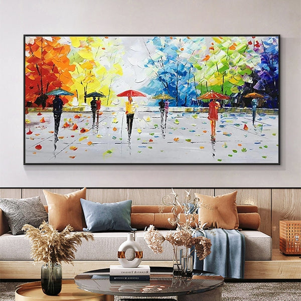 Original Art Colorful Trees Abstract Painting Buy Extra Large Wall Art Living Room Painting on Canvas Large Canvas Painting Artwork by Sona Casa