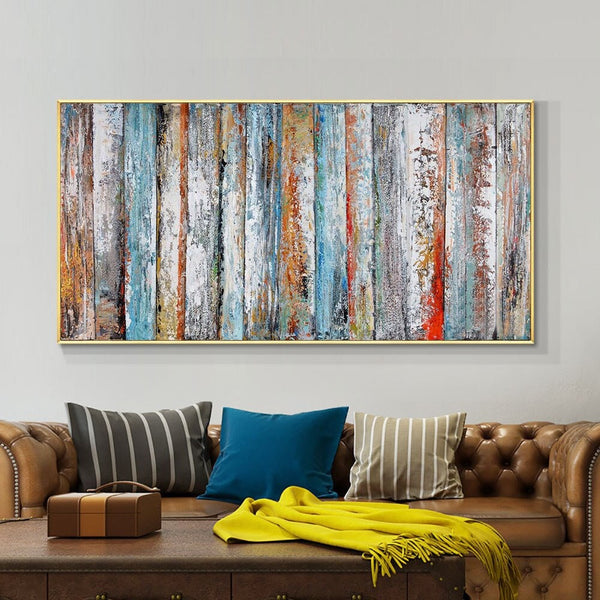 Tree Bark Painting - Extra Large Abstract Art Canvas, Rustic Tree Wall Decor for Modern Living Room, Unique Hand-Painted Gift by Sona Casa