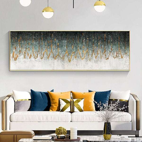 Extra Large Art Abstract Turquoise Painting - Textured Acrylic Canvas for Modern Home Decor, Original Handmade Gift by Sona Casa