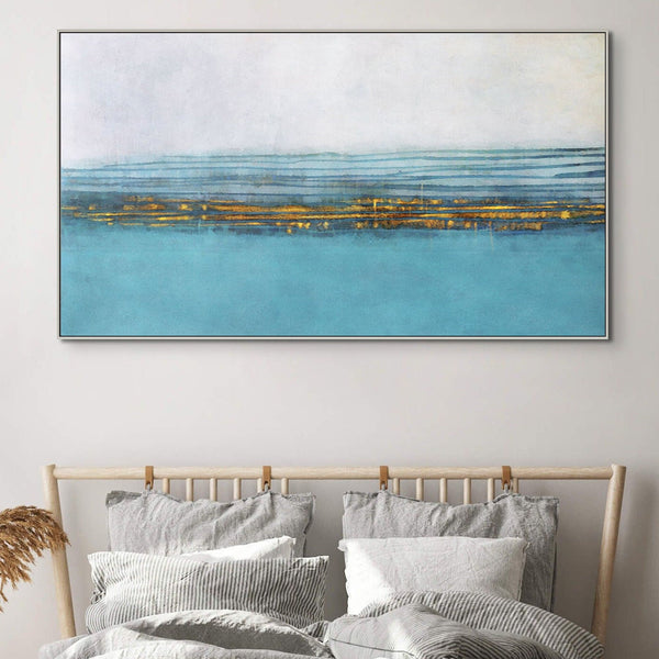 Blue Lagoon, Abstract Painting, Living Room Wall Art, Painting on Canvas, Abstract Art, Blue Painting by Sona Casa