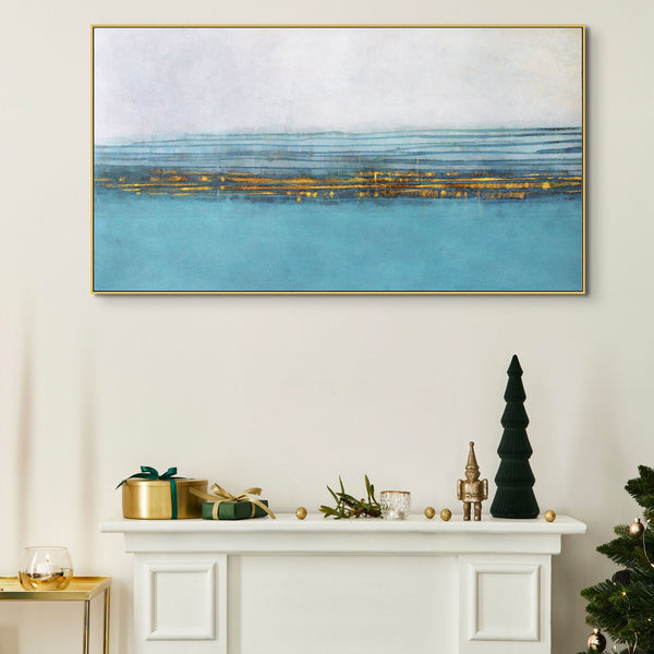 Blue Lagoon, Abstract Painting, Living Room Wall Art, Painting on Canvas, Abstract Art, Blue Painting by Sona Casa