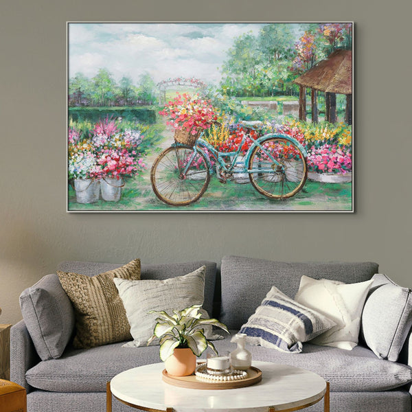 Floral Wall Art, Spring Blossoms Canvas Painting - Hand-Painted Flowers, Large Wall Decor for Living Room, Unique Mother's Day Gift by Sona Casa