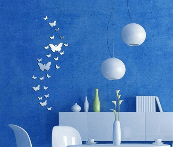 30 pcs DIY Acrylic Butterfly Mirror Wall Stickers for Home Decor by Sona Casa