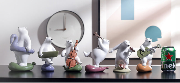 Bear Statue for Kids Toddler Room, 8" Desktop Tabletop Centerpiece by Sona Casa