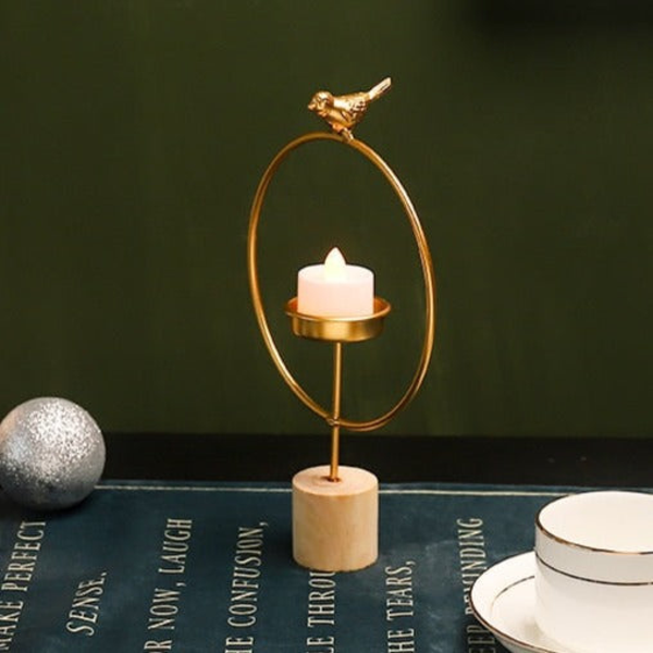 Large and Small Tealight Candle Holder Pair, 11" and 9" Metal Home Decor by Sona Casa