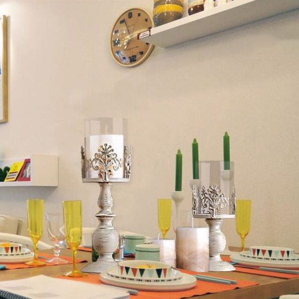 Retro Candle Holder Set, 15" 13" 10" Classy Tabletop Decorations by Sona Casa