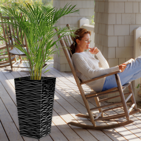 Tall Black Planter Pot Set of 2, Indoor/Outdoor, 22" Modern Minimalist Decorative Flower Pots, Home, Garden, Backyard, Front Porch, Patio Decor by Sona Casa