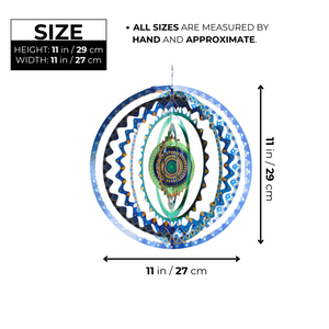 Geometric Stainless Steel Garden Wind Spinner, 11" 3D Kinetic Sculpture Outdoor Garden Tree Decoration, Unique Gifts by Sona Casa