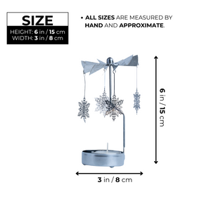 Silver Small 6" Metal Candle Holder with 1 Tealight Candle, Spinning Top, Diwali Gifts, Desk Altar Living Room Decor by Sona Casa