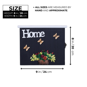 Rustic Wooden Wall Key Holder, 8" Decorative Key Hanger 3 Double Hooks Organizer for Home Office Entryway, Unique Gifts by Sona Casa