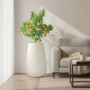 Tall Indoor Self Watering Decorative Planter, 27" Modern Minimalist Flower Pot Home, Front Porch, Patio, Backyard & Garden Decor-Sona Casa