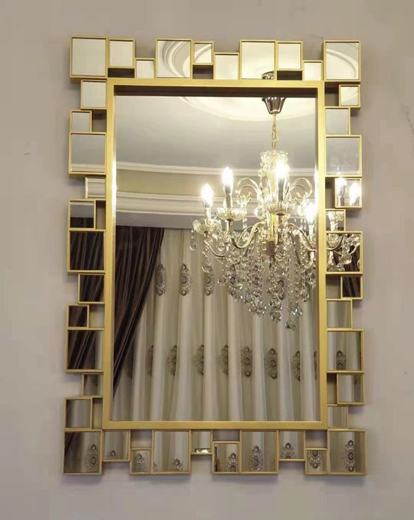 Decorative Wall Mirror with Gold Frame, Lightweight, High Quality Glass, Vertical Horizontal Orientation Hanging Wall Decor Gift-Sona Casa
