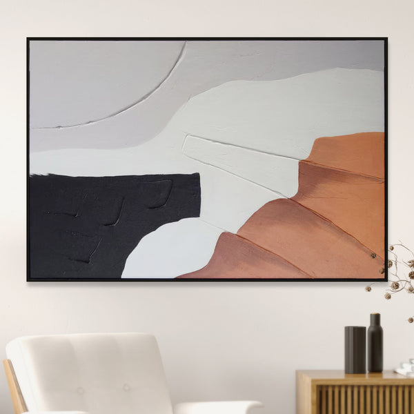 Earthy Painting, 47" Textured Impasto Canvas Artwork Wall Decor for Home by Sona Casa