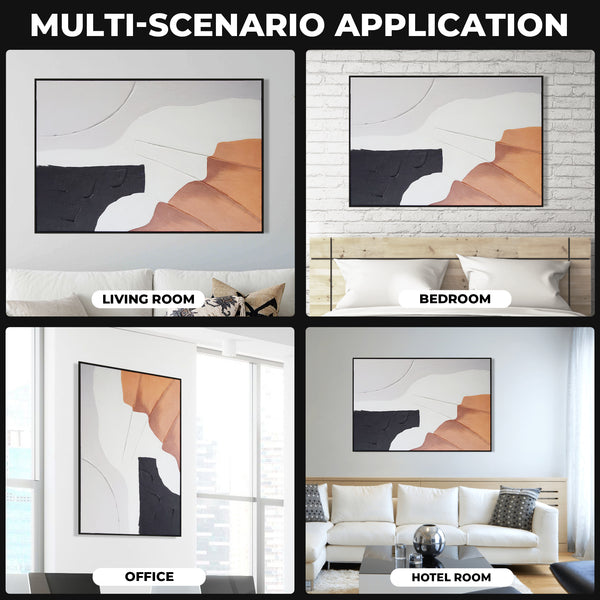 Earthy Painting, 47" Textured Impasto Canvas Artwork Wall Decor for Home by Sona Casa