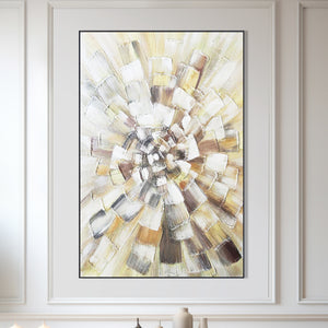 Brown Impasto Thick Textured Canvas Artwork, 47" Wall Accent Home Decor by Sona Casa